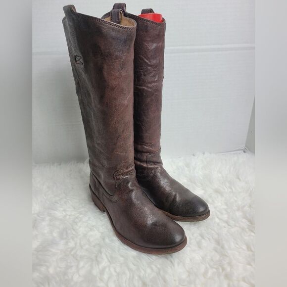 Frye Carson Womems Boots Size 6 B Tab Tall Charcoal Knee High Shoes - Picture 1 of 8